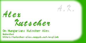 alex kutscher business card